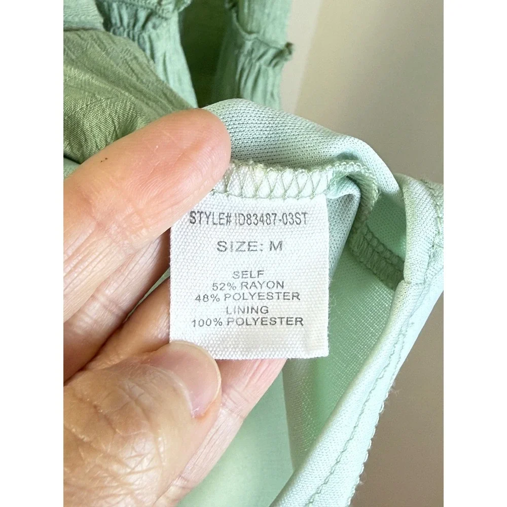 Talulah Womens Mint Green Tiered‎ Dress Medium Crinkle Easy Flowy Spring Summer